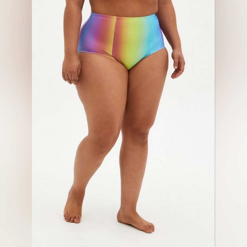 Torrid Rainbow Strappy Back Swim Bottom size 2